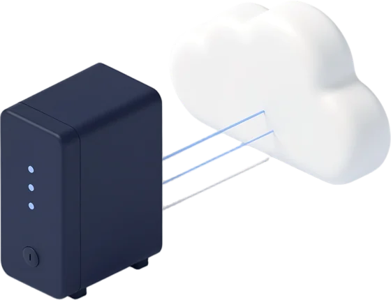 Ilustracja 3D: serwer i chmura